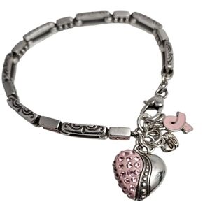 Brighton Silver Bracelet with Pink Accents